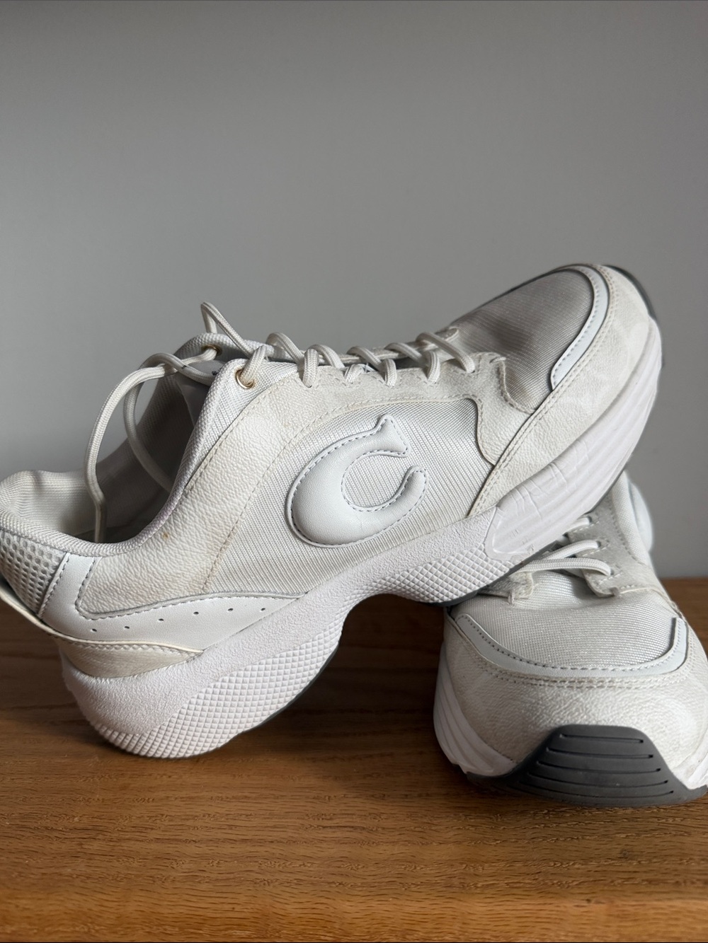 Women's Coach White Chunky Athletic Sneakers